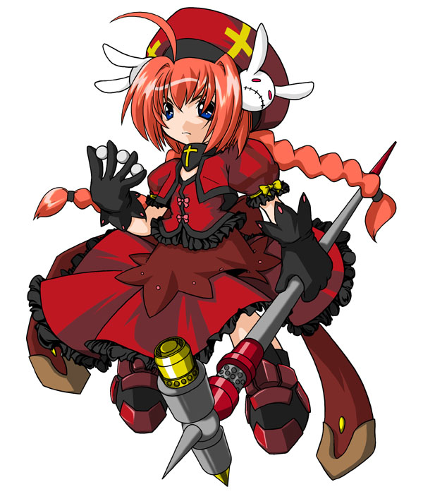1girl, ahoge, beret, between_fingers, black_gloves, braid, bunny_hair_ornament, collar