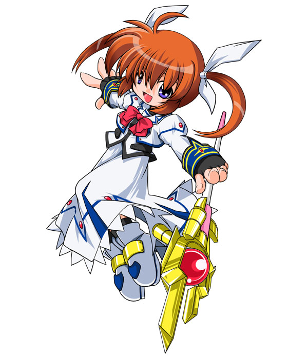 1girl, :d, bow, bowtie, dress, fingerless_gloves, gloves, holding