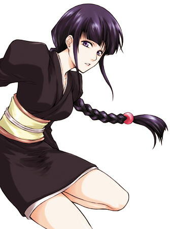 1girl, bangs, black_hair, black_kimono, bleach, braid, japanese_clothes, kimono
