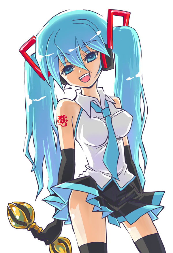1girl, aqua_hair, blue_hair, female, girotin_ginza, gloves, gohou_shoujo_sowaka-chan, hatsune_miku