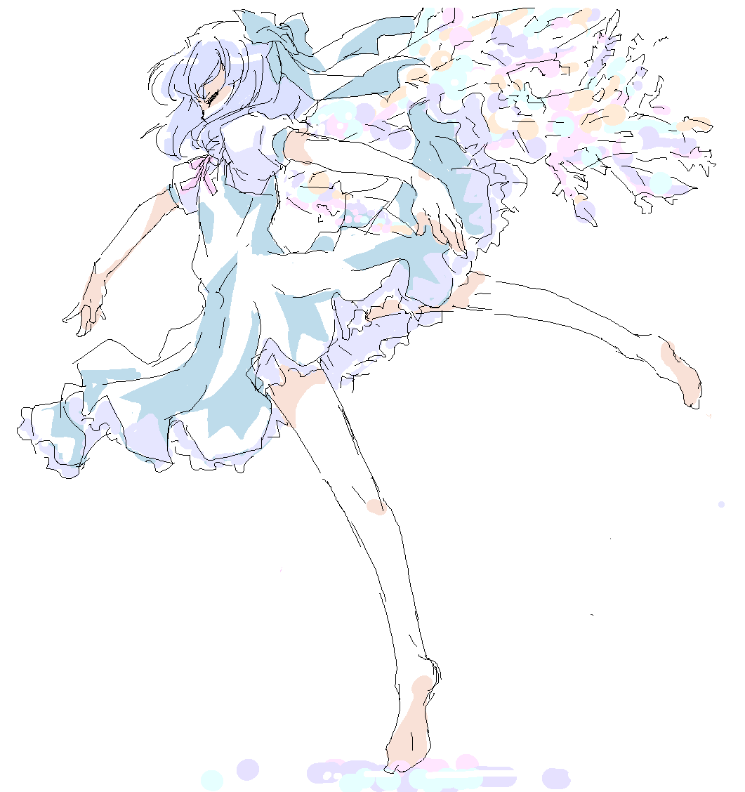 1girl, atsumuchi, barefoot, cirno, closed_eyes, feet, female, hair_ribbon