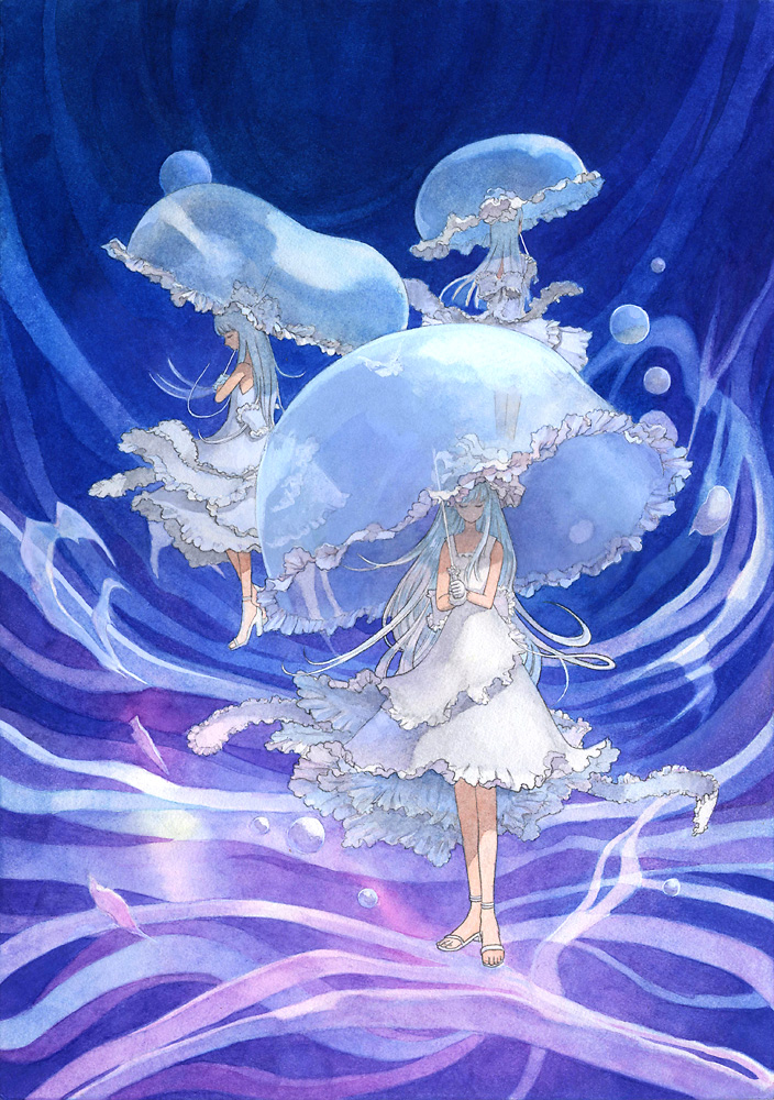 bubble, dress, efira, frills, gloves, jellyfish, original, sandals