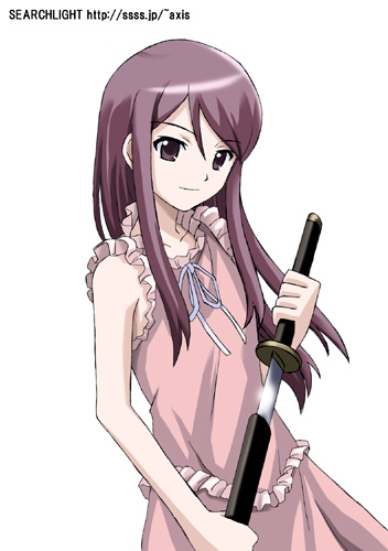 1girl, cross_channel, dress, kirihara_touko, long_hair, lowres, midori_(searchlight), smile