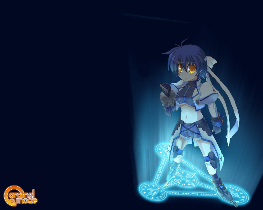 1girl, inline_skates, kisaki_yuu, lyrical_nanoha, mach_caliber, mahou_shoujo_lyrical_nanoha, mahou_shoujo_lyrical_nanoha_strikers, revolver_knuckle