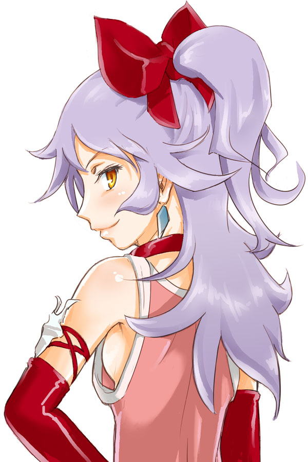 1girl, adelle, adelle_(fft), blush, bow, breasts, choker, detached_sleeves
