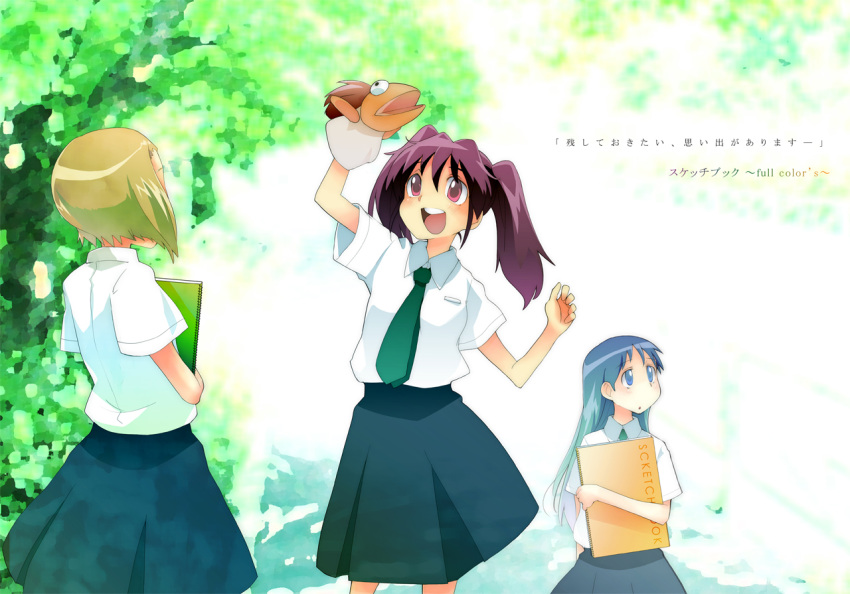 asou_natsumi, kajiwara_sora, long_hair, madam_s, necktie, puppet, school_uniform, serafuku