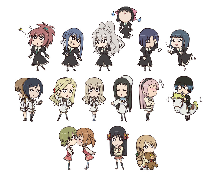 6+girls, aoi_nagisa, byakudan_kagome, chibi, everyone, hanazono_shizuma, hyuuga_kizuna, kiyashiki_momomi