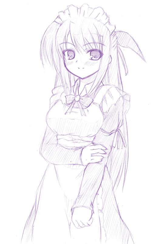 1girl, blush, ginga_nakajima, johnny_(from_scratch), lyrical_nanoha, mahou_shoujo_lyrical_nanoha, mahou_shoujo_lyrical_nanoha_strikers, maid