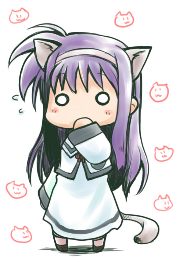 00s, animal_ears, cat_ears, chibi, kajikawa_yahiro, lyrical_nanoha, mahou_shoujo_lyrical_nanoha, school_uniform