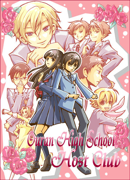 2girls, 6+boys, androgynous, bangs, black_shoes, blonde_hair, blue_eyes, blue_legwear, blue_skirt, brothers, brown_eyes, brown_hair, dual_persona, fujioka_haruhi, glasses, hair_between_eyes, haninozuka_mitsukuni, happy, hime_cut, hitachiin_hikaru, hitachiin_kaoru, houshakuji_renge, jacket, long_hair, long_sleeves, looking_at_viewer, miniskirt, morinozuka_takashi, multiple_boys, multiple_girls, ootori_kyouya, open_mouth, ouran_high_school_host_club, pants, pleated_skirt, reverse_trap, school_uniform, serafuku, shoes, short_hair, siblings, skirt, smile, socks, standing, stuffed_toy, suou_tamaki, twins, very_short_hair