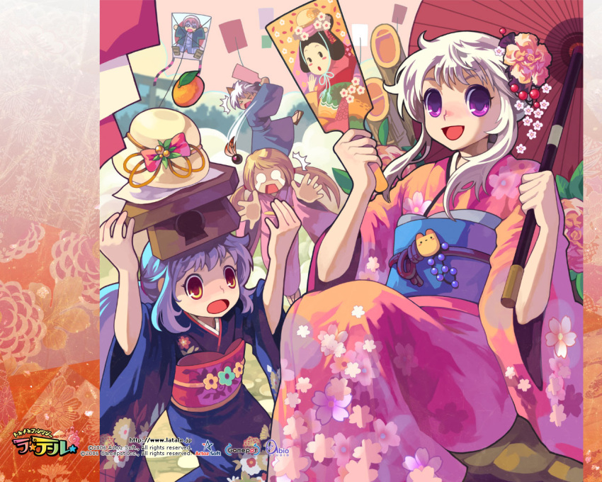 00s, 1boy, 2006, 2007, 3girls, :d, animal_ears, blonde_hair