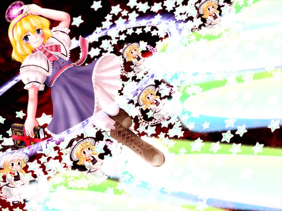 alice_margatroid, asayuba, danmaku, doll, female, kirisame_marisa, magic_circle, touhou
