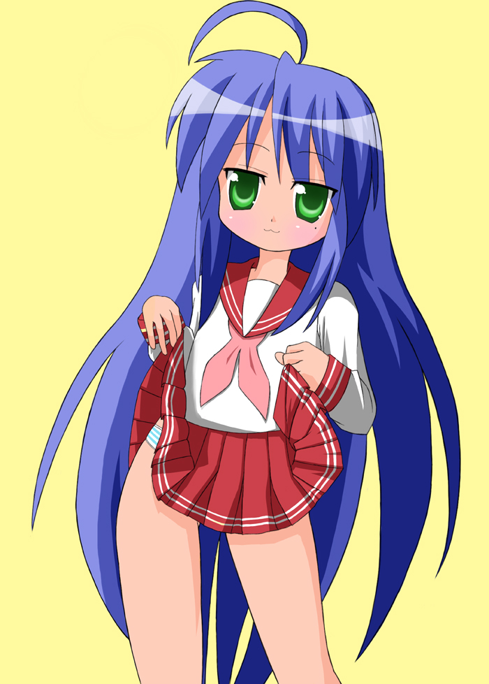 izumi_konata, lucky_star, sawa_(artist), sawa_(snack_yoshie), skirt, skirt_lift