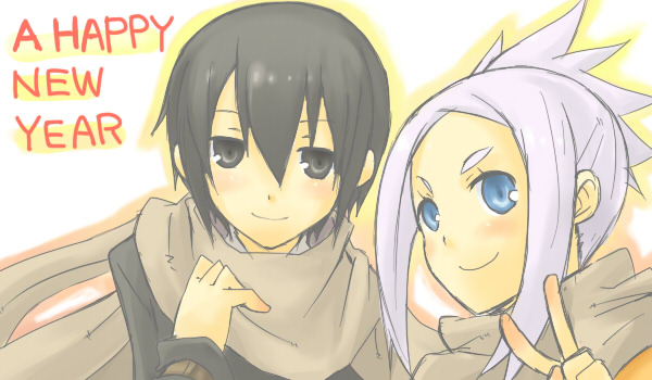 00s, 2girls, androgynous, asahikawa_hiyori, crossover, fea_(summon_night), kino, kino_no_tabi