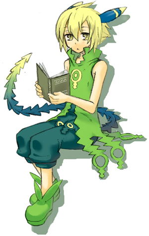 1girl, asahikawa_hiyori, blonde_hair, book, coral_(summon_night), horns, lowres, sitting