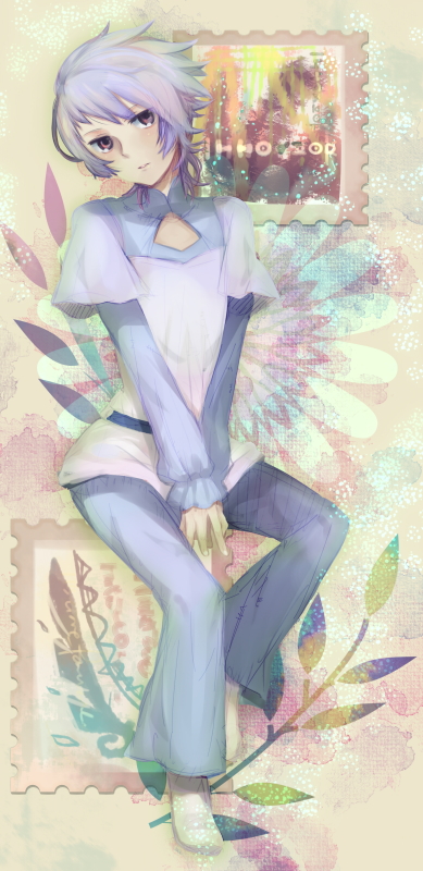 gundam, gundam_00, innovator, kippu, male, purple_hair, red_eyes, revive_revival