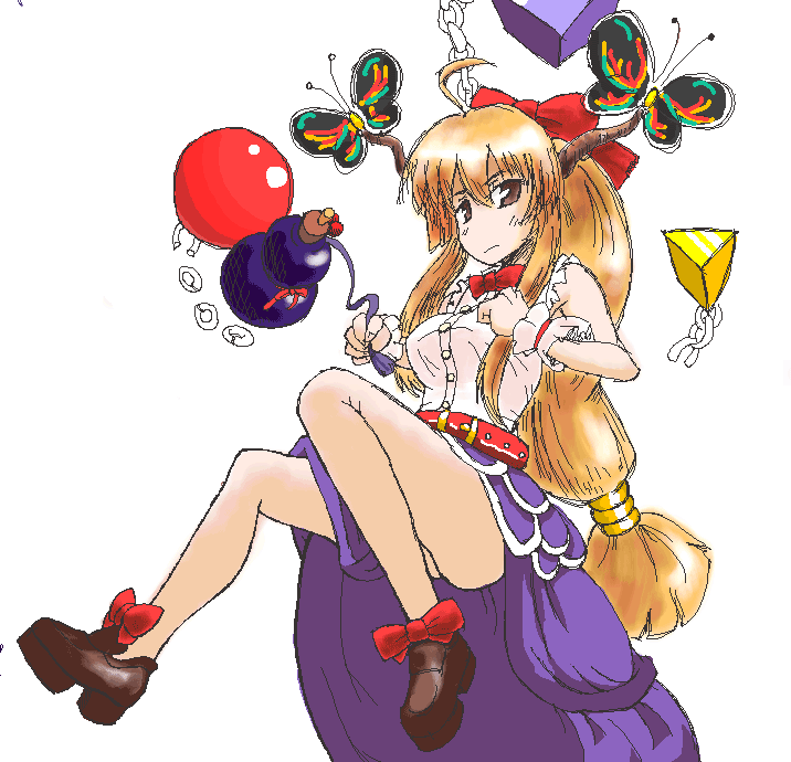 female, grownup, horns, ibuki_suika, older, touhou
