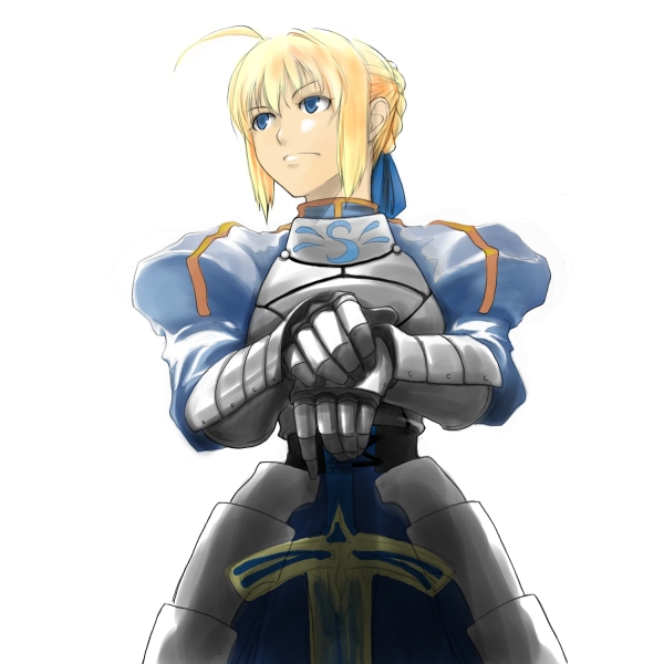 armor, blonde_hair, blue_eyes, buchi_(artist), fate/stay_night, fate_(series), saber
