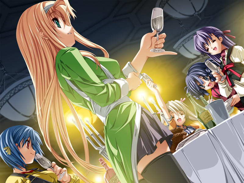1boy, 4girls, game_cg, kasugazaki_yukino, koisuru_otome_to_shugo_no_tate, multiple_girls, party, sakuraba_yuu