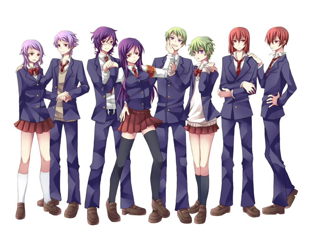 bring_stabity, divine_nova, everyone, glasses, green_hair, gundam, gundam_00, hilling_care