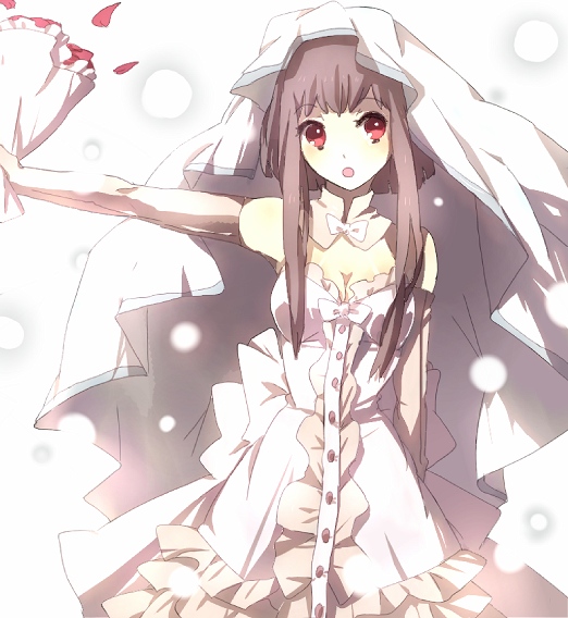 1girl, bride, dress, emi, emi_(emi43), original, red_eyes, solo