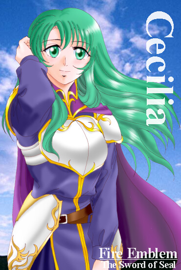 1girl, armor, cape, cecilia_(fire_emblem), character_name, copyright_name, fire_emblem, fire_emblem:_fuuin_no_tsurugi