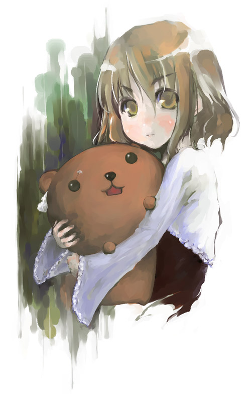 brown_eyes, brown_hair, original, stuffed_animal, stuffed_toy, teddy_bear, transient