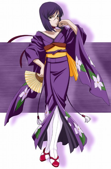 1boy, crossdressinging, crossover, fan, folding_fan, glasses, gundam, gundam_00