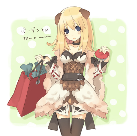 1girl, animal_ears, bad_id, bag, belt, blonde_hair, blue_eyes, breasts