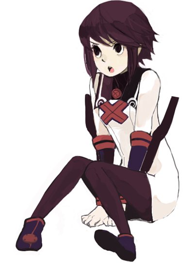 bad_id, black_eyes, black_hair, dress, elbow_gloves, gloves, hagiko, pantyhose
