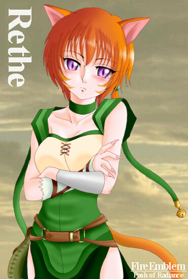 1girl, animal_ears, cat_ears, cat_tail, character_name, collar, copyright_name, fire_emblem
