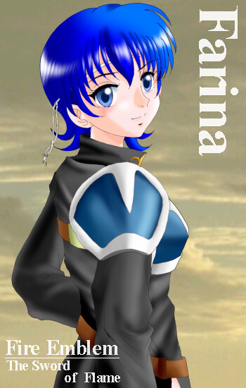1girl, armor, belt, blue_eyes, blue_hair, character_name, copyright_name, farina_(fire_emblem)
