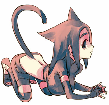 1girl, animal_ears, bad_id, breasts, cat_ears, cat_tail, ichi, large_breasts