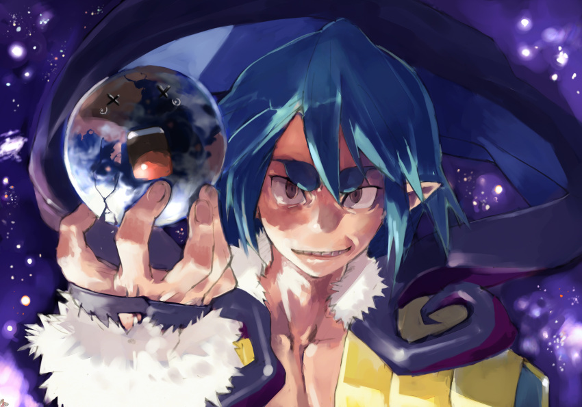 1boy, absurdres, alexander_(makai_kingdom), alexander_(phantom_kingdom), blue_hair, disgaea, highres, humi, makai_senki_disgaea_2, male_focus, nippon_ichi, phantom_kingdom, solo, toi8, wallpaper