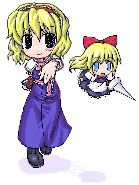 1girl, alice_margatroid, blonde_hair, chibi, female, kasema_yukinari, lowres, shanghai_doll