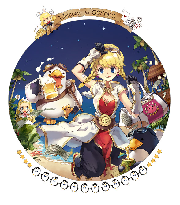 1girl, alcohol, bandaid, beer, bird, blonde_hair, blue_eyes, braid
