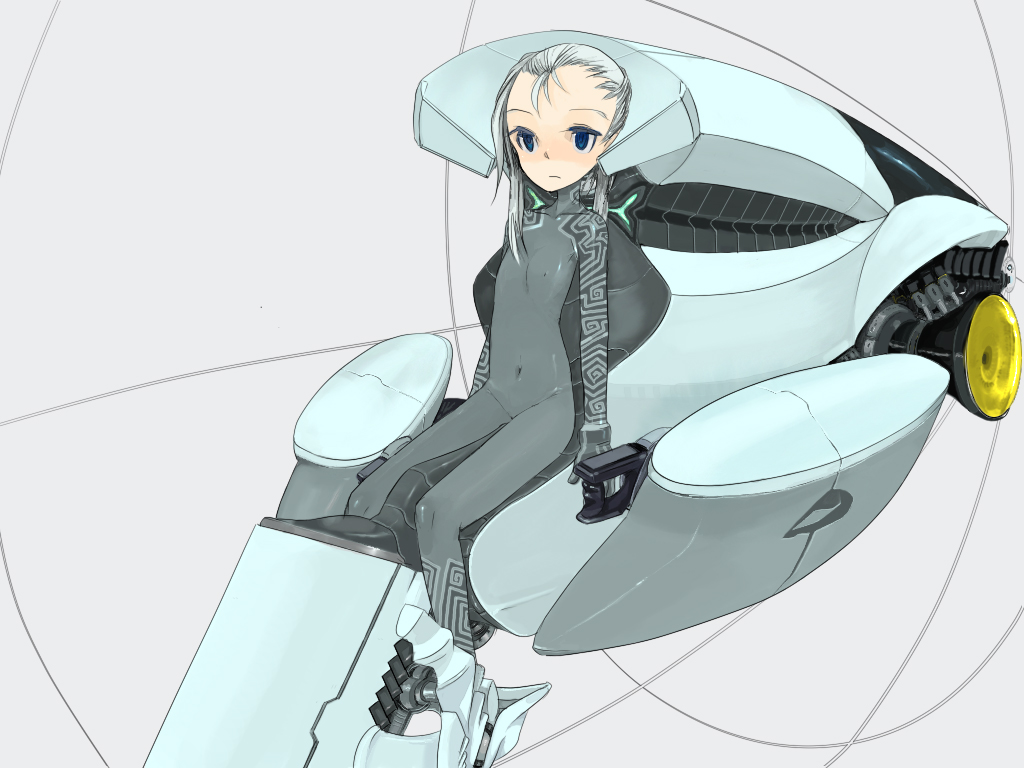 argonauts_gemini, blue_eyes, bodysuit, cockpit, enchi, flat_chest, original, plugsuit