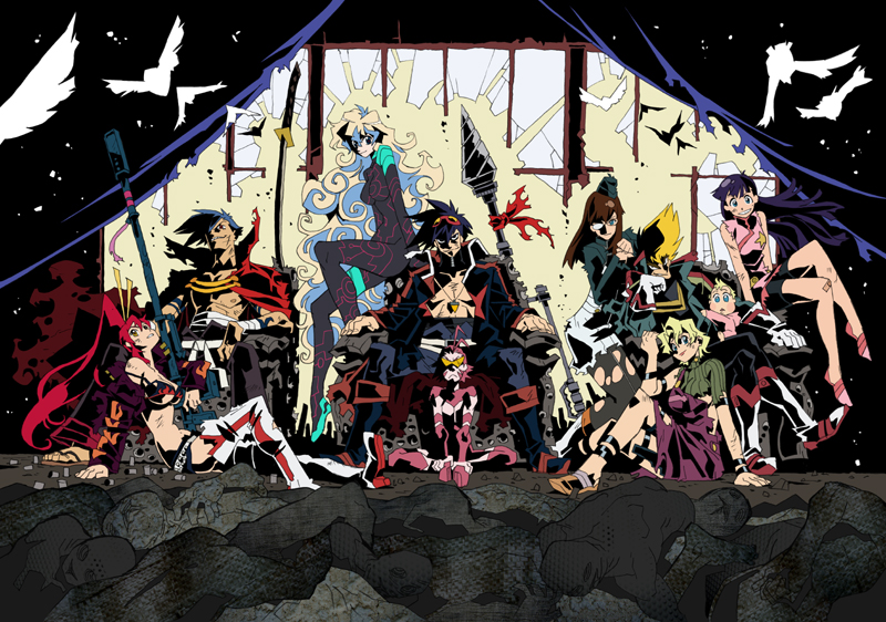 4boys, 6+girls, anne_(ttgl), antispiral, antispiral_nia, boota, gainaxtop, high_contrast, imaishi_hiroyuki, kamina, kinon, kittan, kiyal, kiyoh, multiple_boys, multiple_girls, nia_teppelin, simon, tengen_toppa_gurren_lagann, thigh-highs, yoko_littner