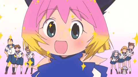 3boys, 5girls, animated, animated_gif, dancing, gradient_hair, guchuko, hatsushiba_kaoru, kasugano_nene, kirihara_muttan, lowres, moriyama_sunao, multicolored_hair, multiple_boys, multiple_girls, natsu_mikan, potemayo, potemayo_(character), school_uniform, screencap, serafuku, takamimori_kyo, takamimori_kyou