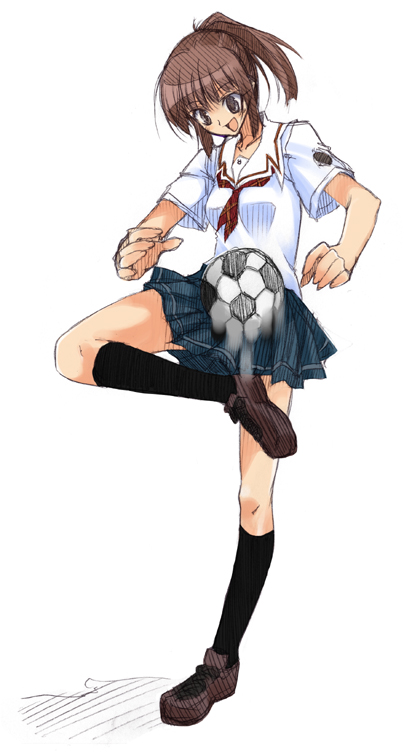 10mo, 1girl, ball, enterbrain, kimi_kiss, sakino_asuka, school_uniform, serafuku