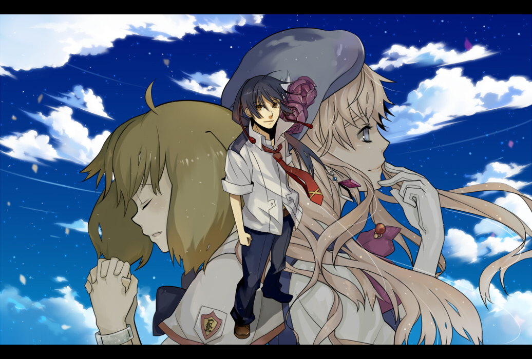 from_above, jan, macross, macross_frontier, praying, ranka_lee, saotome_alto, sheryl_nome