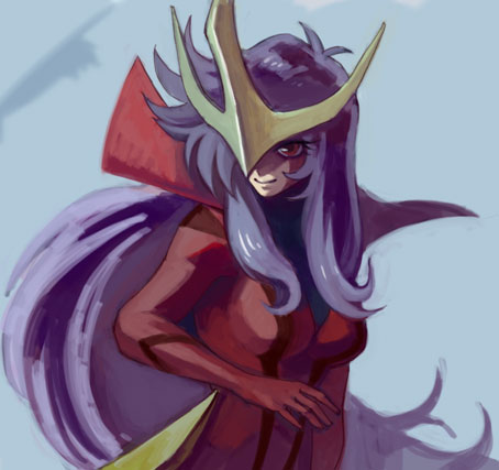 headdress, lavender_hair, leda_(casshern_sins), long_hair, lowres