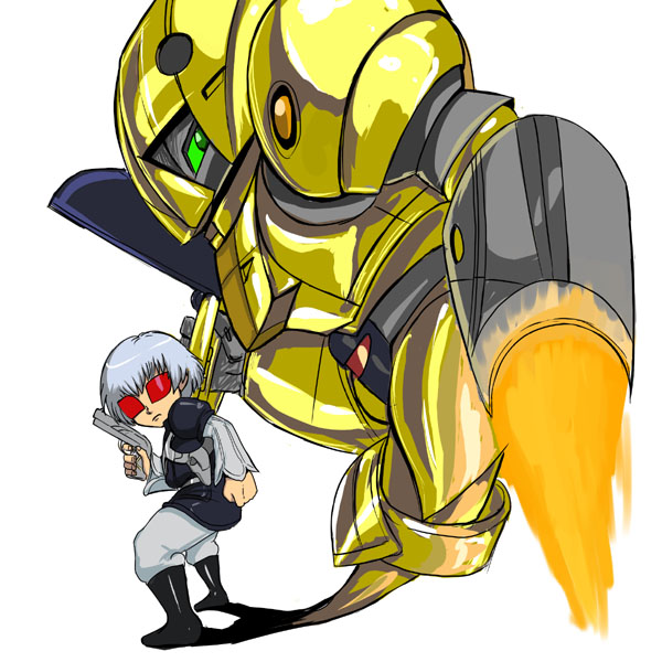 1boy, armor, blue_dragon, bodysuit, fighting_stance, fire, flame, goggles