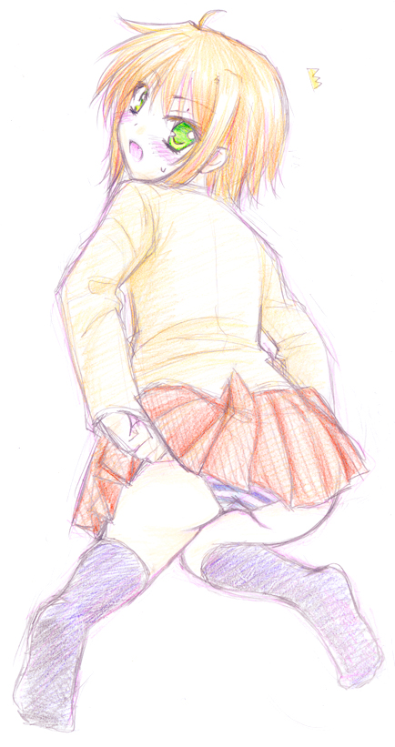 arisa_bannings, blonde_hair, feet, footwear, green_eyes, lyrical_nanoha, mahou_shoujo_lyrical_nanoha, mahou_shoujo_lyrical_nanoha_a's