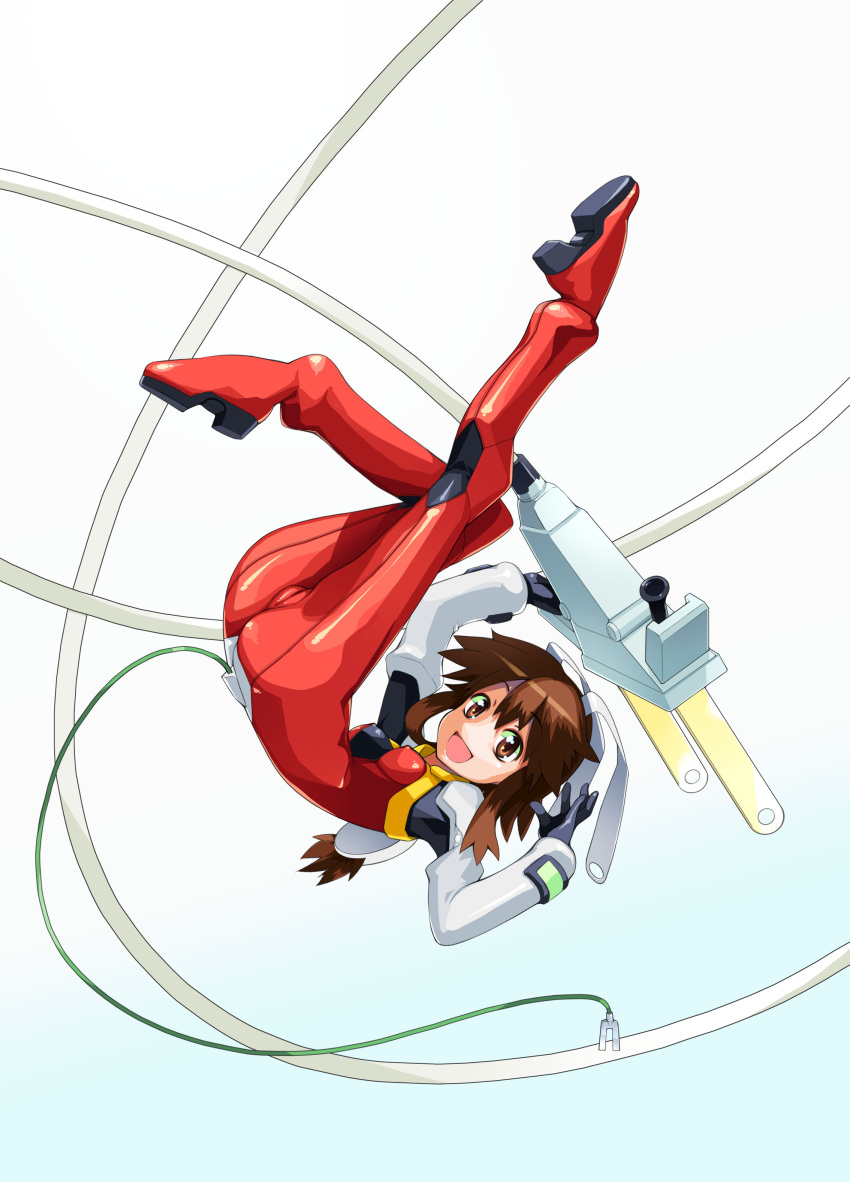 1girl, absurdres, asaki_takayuki, bodysuit, fight_ippatsu!_juuden-chan!!, highres, latex, original