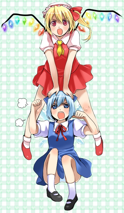 chiroru, cirno, flandre_scarlet, multiple_girls, touhou