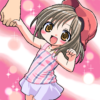 00s, 1girl, aishiteruze_baby, hand_holding, hat, holding, lowres, oekaki