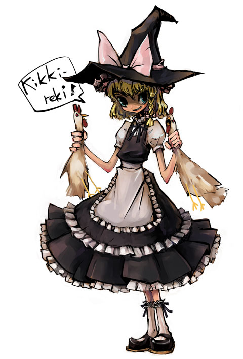 1girl, bird, chicken, female, full_body, genocide_kitten, genocidekitten, hat
