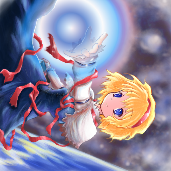1girl, alice_margatroid, blonde_hair, capelet, female, hairband, myau, short_hair
