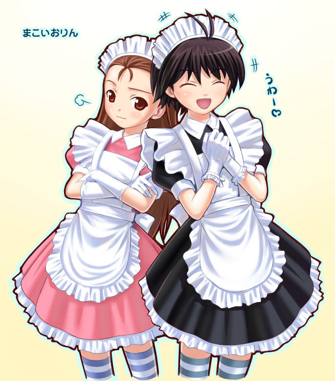antenna_hair, idolmaster, kikuchi_makoto, maid, maid_fairy_tale, minase_iori, nekopuchi